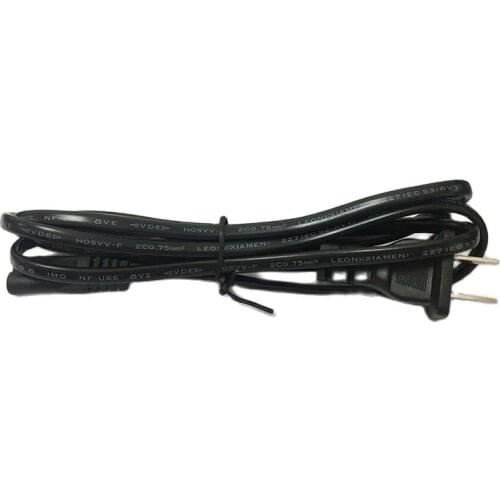 1pcs 1.5m High quality 2 Prong Plug AC Power Cord Cable with Copper Wire Charge Adapter PC Laptop(black)