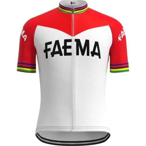 1969 Competition FAEMA Team Retro Man Cycling Jersey Short Sleeves Clothing Summer Mtb Bike Jersey maillot ciclismo hombre