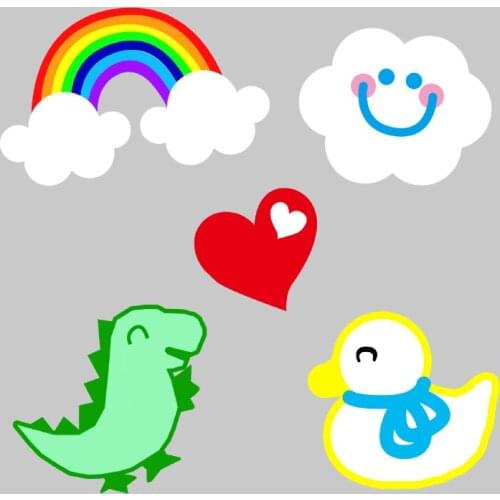 30pcs/lot Embroidery Patch Love Duck Dinosaur Cloud Rainbow Clothing Decoration Sewing Accessory Craft Diy Iron Applique