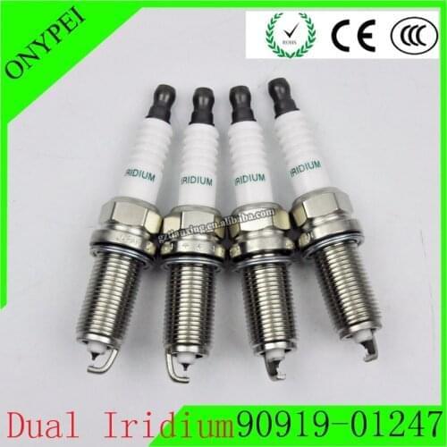 4-6pcs/lot FK20HR11 90919-01247 9091901247 Dual Iridium Spark Plugs For Toyota RAV4 crown REIZ Prado Venza Lexus