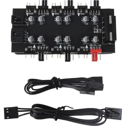 5V 3 Pin ARGB 4 Pin Fan PWM HUB 1 To 8 Multi Way Splitter for PC Motherboard