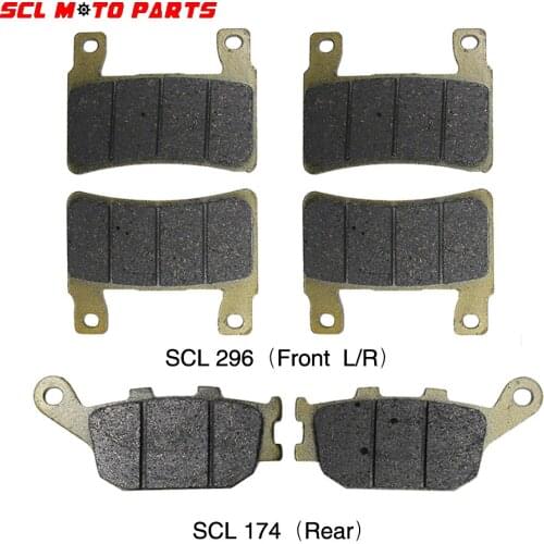 ALconstar-Motorcycle Front Disc Brake Pads And Rear Disc Brake Pad For Honda CB400 2004 2005 2006 2007 2008 2009 2010 Set