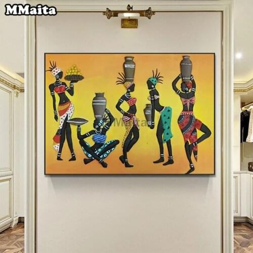 Diamond Embroidery Retro african woman Picture Rhinestones Diamond Painting Full Square/round drill Cross Stitch Wall Art GG5735