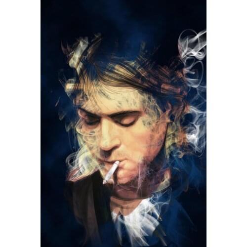 Kurt cobain Poster Print Silk Fabric Print Poster Print Cloth Fabric Wall Poster Custom Satin Poster