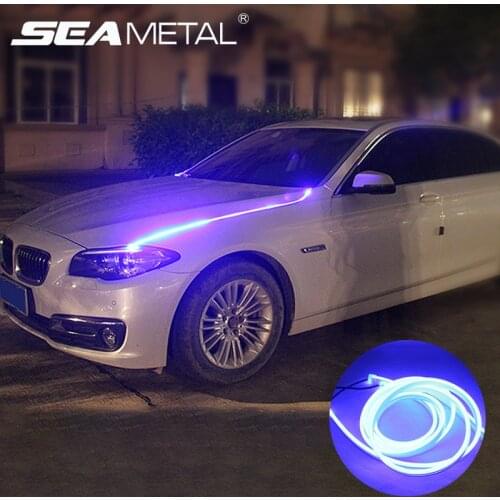 Car Led Light Strip for Hood 2pcs Waterproof Flexible Decoration Strip Light 80/120cm Decor Lamp Universal Fit for Most Vehicles