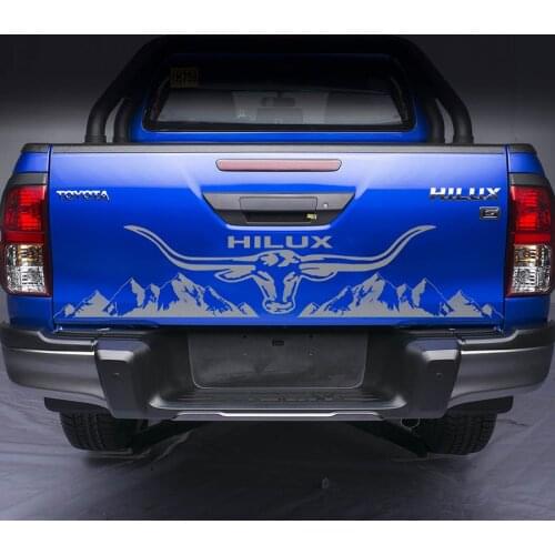 Car accessories Bull head mountain on Pickup Bafflecar decal Bezel Vinyl Car Wrap Number Decals Sticker on Car for Toyota HILUX