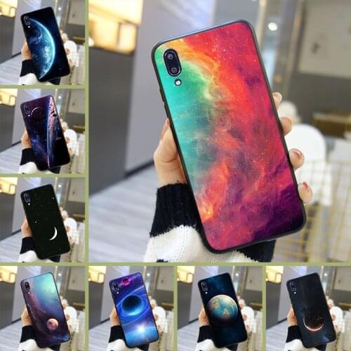 Case For Huawei Y5 Y6 Y7 2019 Black Star Space Cool Moon Pretty Cover For Huawei Y6 Y7 Y9 Pro Prime 2019 Phone Cases
