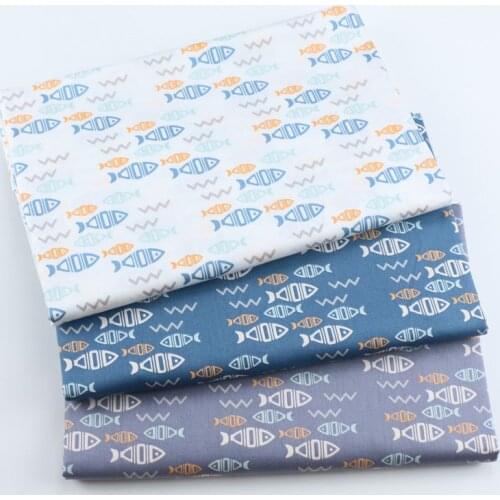 Fish Baby Cotton Bed sheet Fabric,Patchwork Cloth,DIY Sewing Quilting Fat Quarters Material For Baby&Child