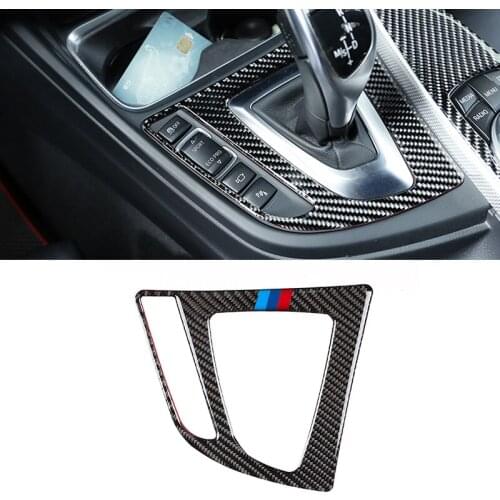 For BMW 3 4 Series F30 F32 2013 2014 2015 2016 2017 2018 Carbon Fiber Car Interior Gear Shift Control Panel Cover Trim