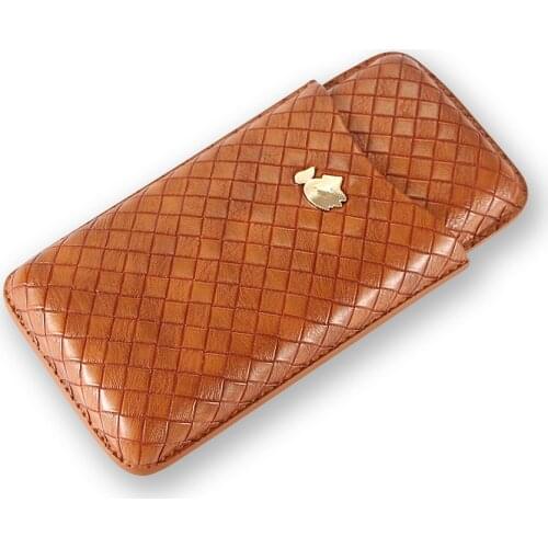 COHIBA Gadgets Black Portable 2 Tube Cigars Holder Leather Cigar Case Travel Mini Humidor Cigar Box With Gift Box