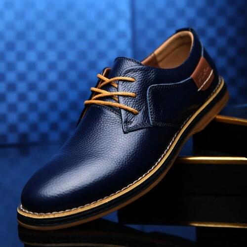2020 Oxford Genuine Leather Dress Shoes Men Classic Lace-Up Winter Spring Office Walking Footwear Big Size 48 Flats Male Shoes96
