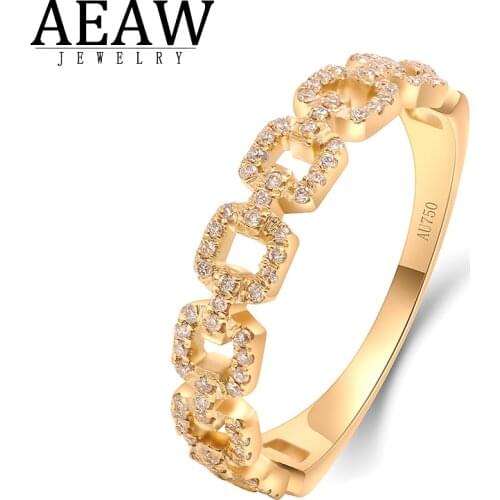 AEAW 0.22ctw Round Cut Natural Real Diamond Rings Engagement Wedding Band Solid Yellow Gold 14K Fine Earth