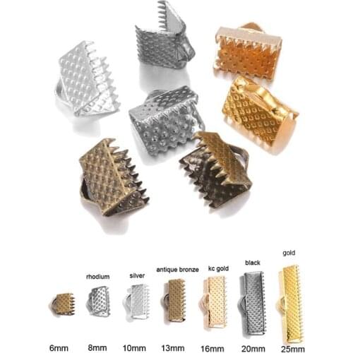 50pcs/lot Cover Clasps Cord End Caps String Ribbon Leather Clip Necklace Bracelet Connector For Jewelry Making Supplies