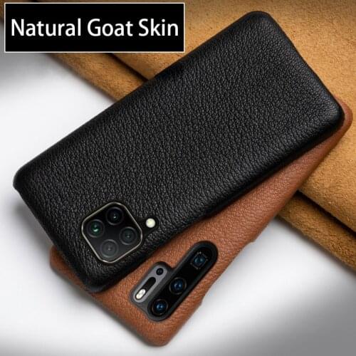 Leather Phone Case For Huawei P40 P30 P20 Mate 30 Pro Honor 8X Max 9X 8 9 10 10i 20 Lite P Smart Nova 5T Natural Goat Skin Cover