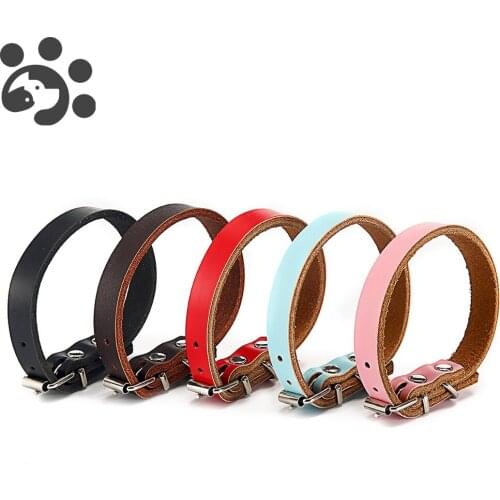 Leather Dog Collar Adjustable for Cats Necklace Collar for Small Large Dogs Outdoor Puppy Training Dog Accessories MP0061