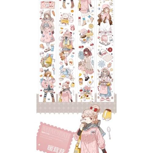 1 Loop Size Winter Girls Pet Meow Decorative Masking Tape 100cm