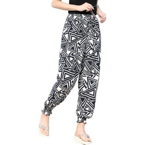 Summer ladies lantern Wide pants beach loose wide-legged bourette pants