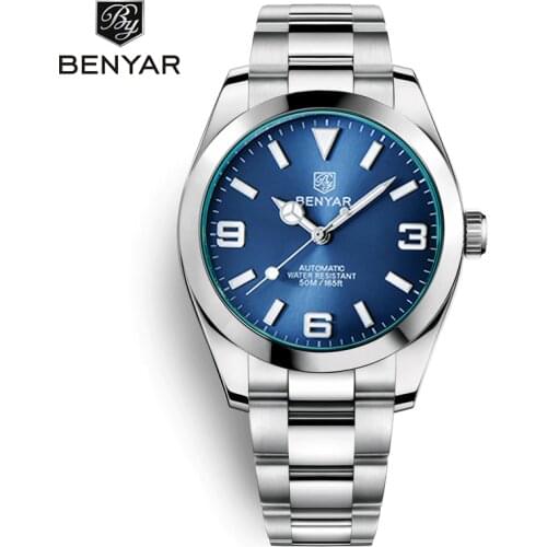 BENYAR 2020 New Top Brand Men Automatic Watches Stainless Steel Waterproof Luxury Watches Men Automatic Watch Relogio Masculino