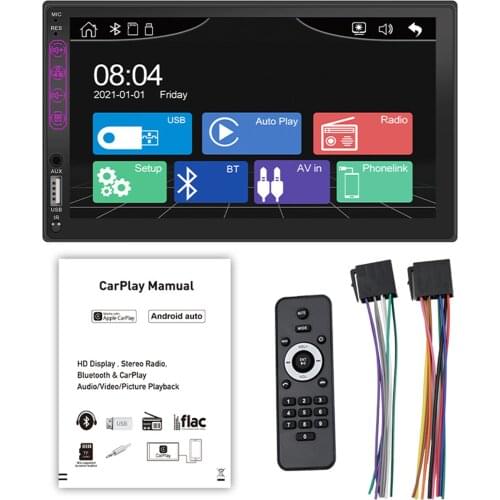New HD 7 Inch Car MP5 Player Bluetooth Car Stereo Receiver Car Radio For Apple Carplay Android Car Player L1(Black)