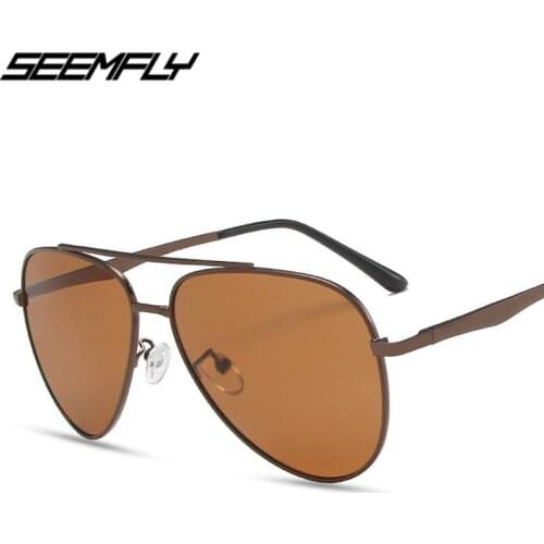 Seemfly Fashion High Quality Women Men Polarized Sunglasses Metal Frame Spring Legs Sun Glasses Retro Eyeglasses Driver Goggle