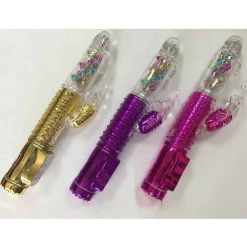 Rechargeable telescopic turn beads lengthened rechargeable swing vibrator penis female masturbation device female pumping tool