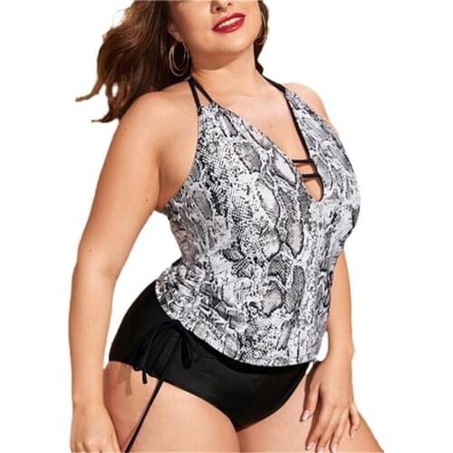 Sexy Dot Snakeskin Print Fit One-Piece Swimsuit Closed Push Up Swimwear Plus Size Women Swimming Bathing Suit Beach Bather Pool