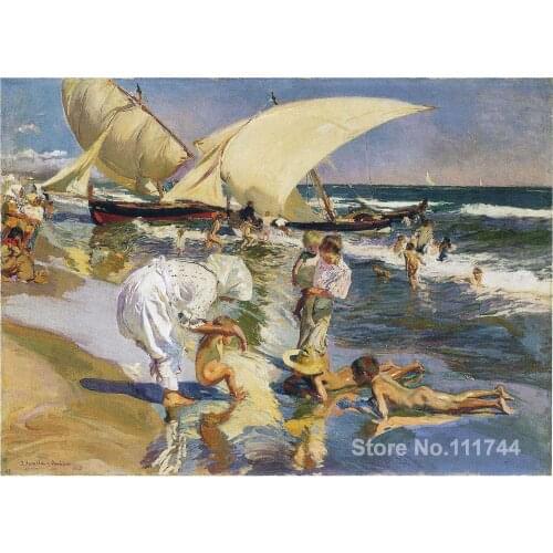 Sell art online Valencia beach in the morning light by Joaquin Sorolla y Bastida most famous paintings High quality Hand painted