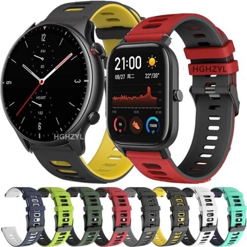 Silicone band For Amazfit GTS 2e/GTS2 Mini/GTR 42mm/47mm/GTR2/2e/stratos 2/3 Sport Watch Bracelet Amazfit bip U Pro strap