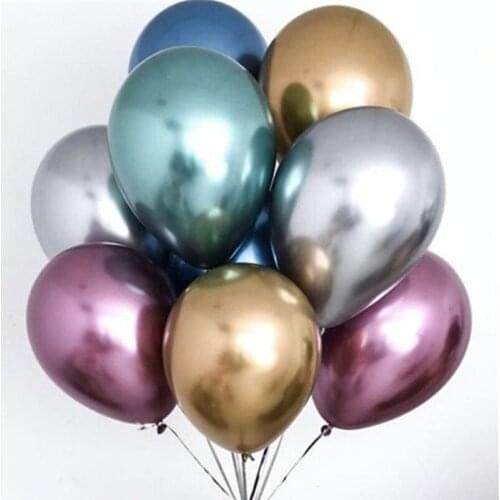10pcs Pearl Metallic Chrome Latex Balloons Thick Glossy Air Balls Boy Baptism Birthday Party Decorations Globos Festive Supplies