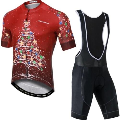 YOCENE Red Hue Printing Bicycle Sports Jersey Soft Shorts Sleeve Bike Set