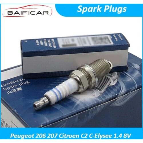 Baificar Brand New Quality Spark Plugs 4PCS Copper Core Nickel Alloy Plug For Peugeot 206 207 Citroen C2 C-Elysee 1.4 8V