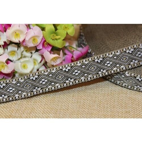 10yards/lots Woven Jacquard Ribbon 2.2cm indig pattern IS-1514