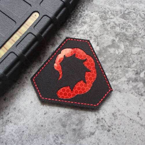 Triangle Red Scorpion IR Nylon Patch Infrared Reflective Tactical Emblem Appliques DIY Clothes Hat Vest Accessories