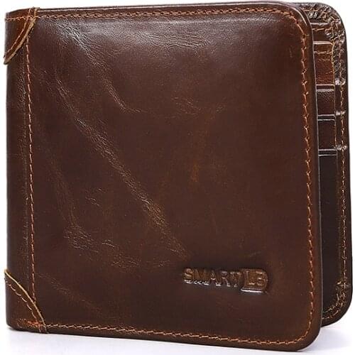 Smart LB 100% Cow Leather Wallet Men Fashion Card Holder Wallets Male Short Purse High Quality