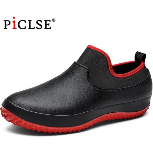 Waterproof Women Mens Rain Shoes Ankle Rubber Rain Boots For Men Fishing Boots Anti-skip Chef Shoes Winter Leather Men Shoes