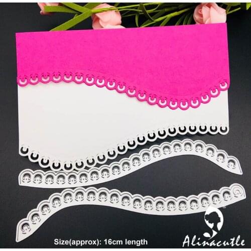 Die cut metal cutting die punch 2pc peacock border edge Alinacraft Scrapbook album papercraft handmade card stencil art cutter