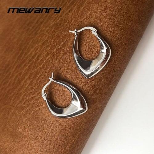 Mewanry Prevent Allergy Irregular Geometry 925 Sterling Silver Earrings for Women Fashion Elegant Party Jewelry Birthday Gifts