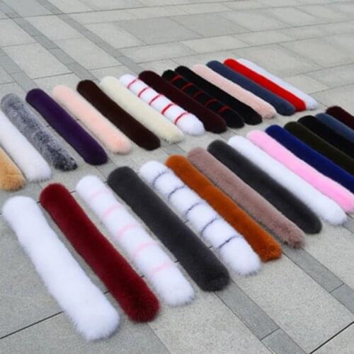 Genuine 100% Real Fox Fur Scarf Women Fashion Coat Trim Hood Warm Scarves Warp Natural Fox Fur Collar Large Size Luxury Shawl