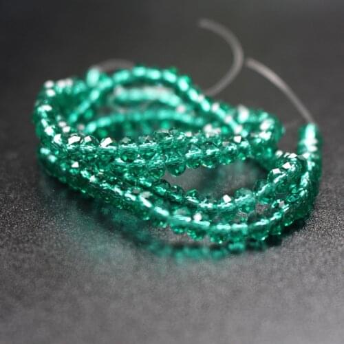 140Pcs/Lot 4mm*3mm Glass crystal beads Loose Rondelle Teal Green Color Jewelry accessoires