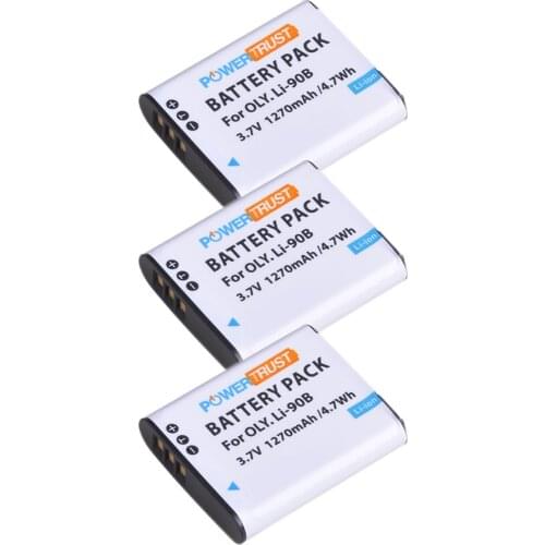 3 pack LI-90B LI-92B LI 90B LI90B Li-ion Battery For Olympus Tough TG-5 TG-Tracker SH-1 SH-2 SP-100 IHS Tough TG-1 iHS TG-2 iHS