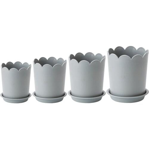 4Pcs Plastic Pots Trays-potted Orange M For All Household Garden Flowers And Succulents L 1 Pc Grey S Multiple Drainage Holes
