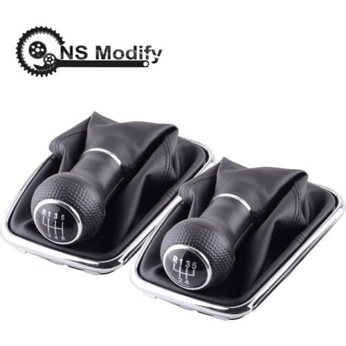 NS Modify Car Manual 5/6 Speed Shift Knob Shifter Boot Cover PU Leather For Volkswagen VW Golf 4 2003-2008 Auto Part