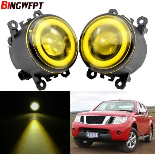 Car H11 LED Lens Fog Light Assembly For Nissan Navara D40 Pickup 2005-2012 Front Bumper Fog Lamp Daytime Running Light DRL 12V