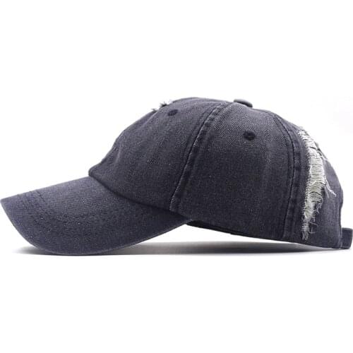 Men Women Baseball Caps Ripped Destroyed Hole Denim Cotton Hats Youth Cool Hip hop Snapback Sun Cap Autumn Street Mens Hat