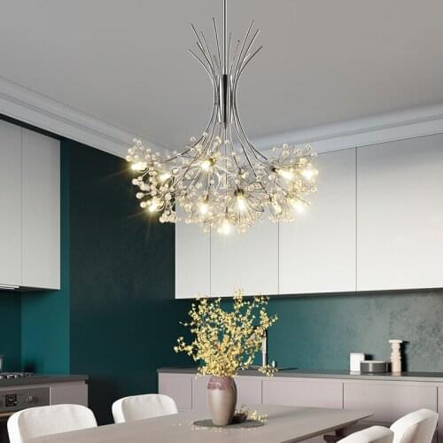 Net Red Nordic Modern Simple LED Crystal Lamp Living Room Dining Room Dandelion Pendant Lights WF1212945
