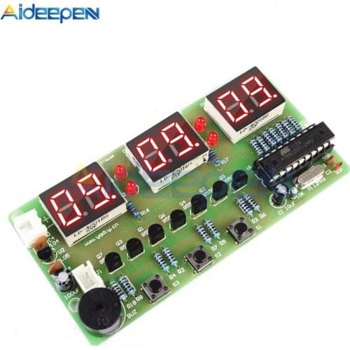 C51 Digital Electronic Clock DIY Kits 6 Digit Electronic Parts LED Digital Timer Module for Alarm Countdown Clock Stopwatch 12V