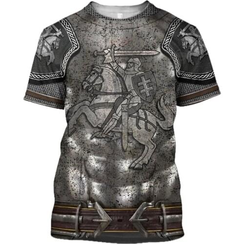 Armor Knight Warrior Chainmail 3D Printed t shirts women for men Summer Casual Tees Short Sleeve T-shirts Cosplay Costumes 06