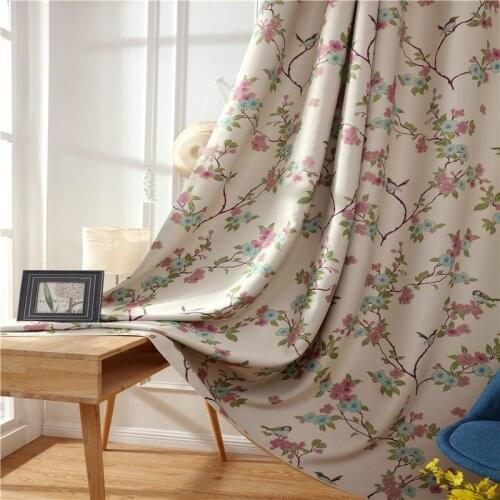 Living Room Bedroom Study Room Thickened High Shading Pastoral Finished Printed Curtains For Living Room For Bedroom