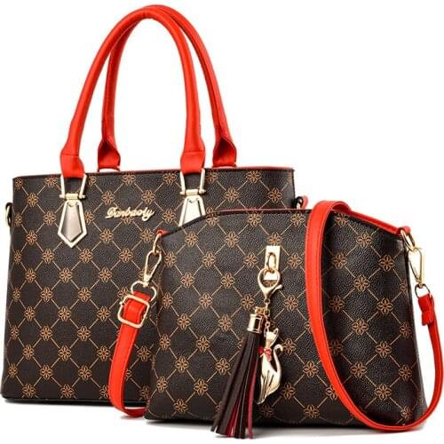 Women Bags Set 2 Pcs Leather Handbag Women Tote Bag Ladies Shoulder Bag for Women 2020 Messenger Bag Sac a Main