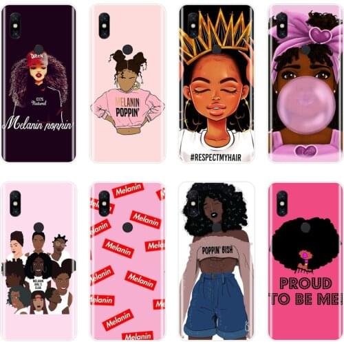 Melanin Poppin Black Girl Back Cover For Xiaomi Mi Mix 1 2 2S 3 Soft Silicone Case For Xiaomi Mi Max Note 1 2 3 Phone Case